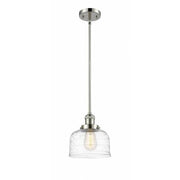 Lighting Bell - 1 Light Stem Hung Mini Pendant in Industrial Style-10 Inches Tall and 8 Inches