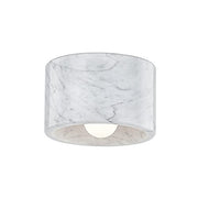 Loris 1 Light Flush Mount/Wall Sconce - Polished Nickel Finish - White Marble Shade