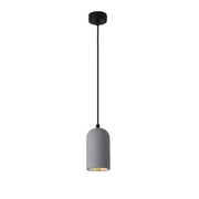 Modern Mini Pendant Light Gray Finish Cement Hanging Light Creative Bell Shape Shade