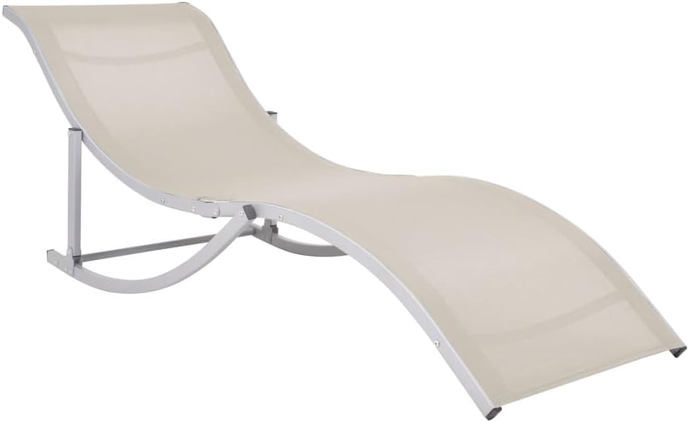 Sun Loungers 2 pcs Cream Textilene
