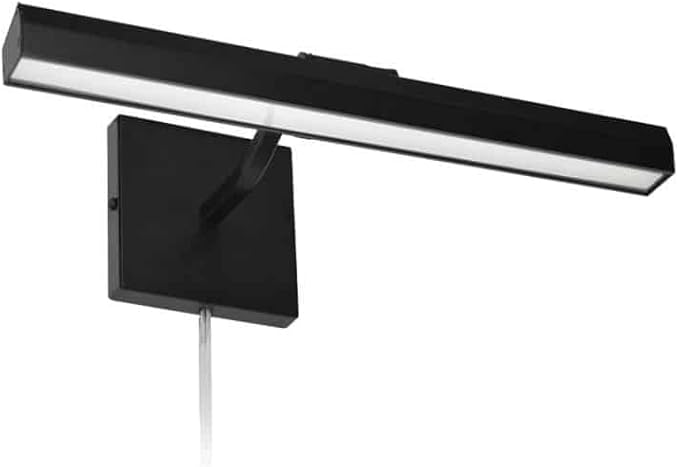 Picture Light, Matte Black w/Frosted Glass Diffuser, 32 Inch Width, Wall Sconce