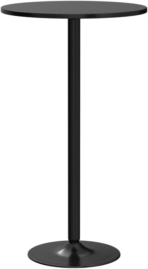 Round Bar Table 23.6-Inch Top for Cocktail Bar Pub Dining Bistro (41.5H, Black)