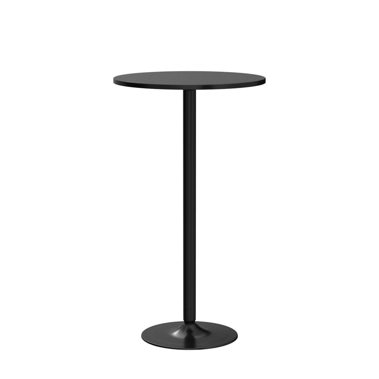 Round Bar Table 23.6-Inch Top for Cocktail Bar Pub Dining Bistro (41.5H, Black)