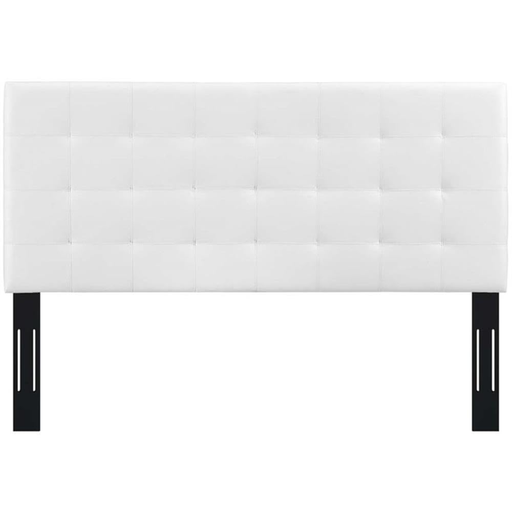 Tufted King and California King Faux Leather Headboard in White