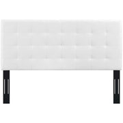 Tufted King and California King Faux Leather Headboard in White