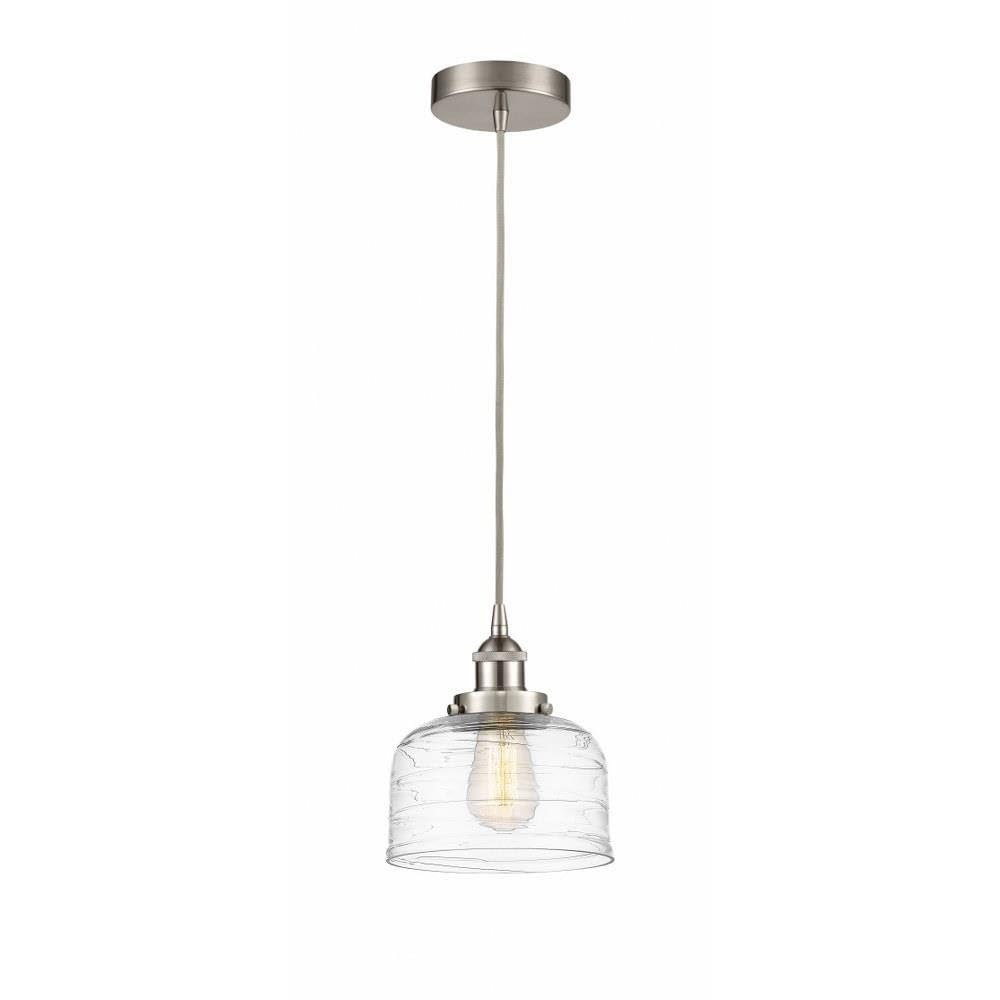 Lighting Bell - 1 Light Cord Hung Mini Pendant in Modern Style-9.5 Inches Tall and 8 Inches