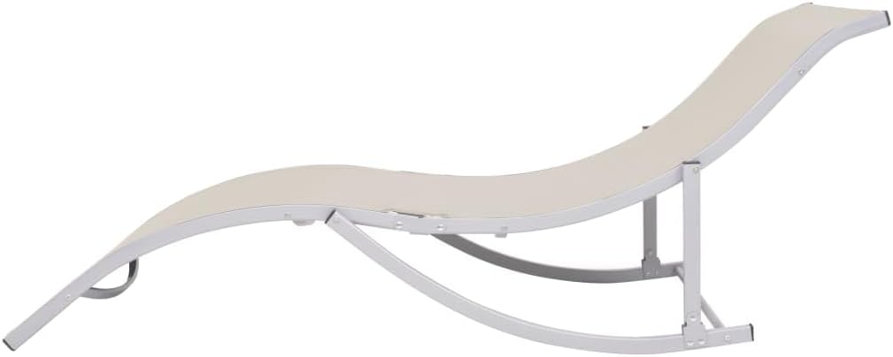 Sun Loungers 2 pcs Cream Textilene