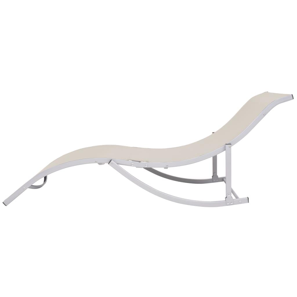 Sun Loungers 2 pcs Cream Textilene