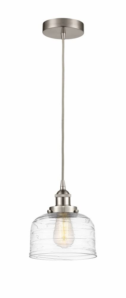 Lighting Bell - 1 Light Cord Hung Mini Pendant in Modern Style-9.5 Inches Tall and 8 Inches