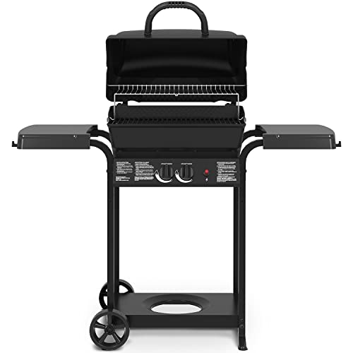 24025BMT, Cast 2-Burner, Liquid Propane Gas Grill, Black