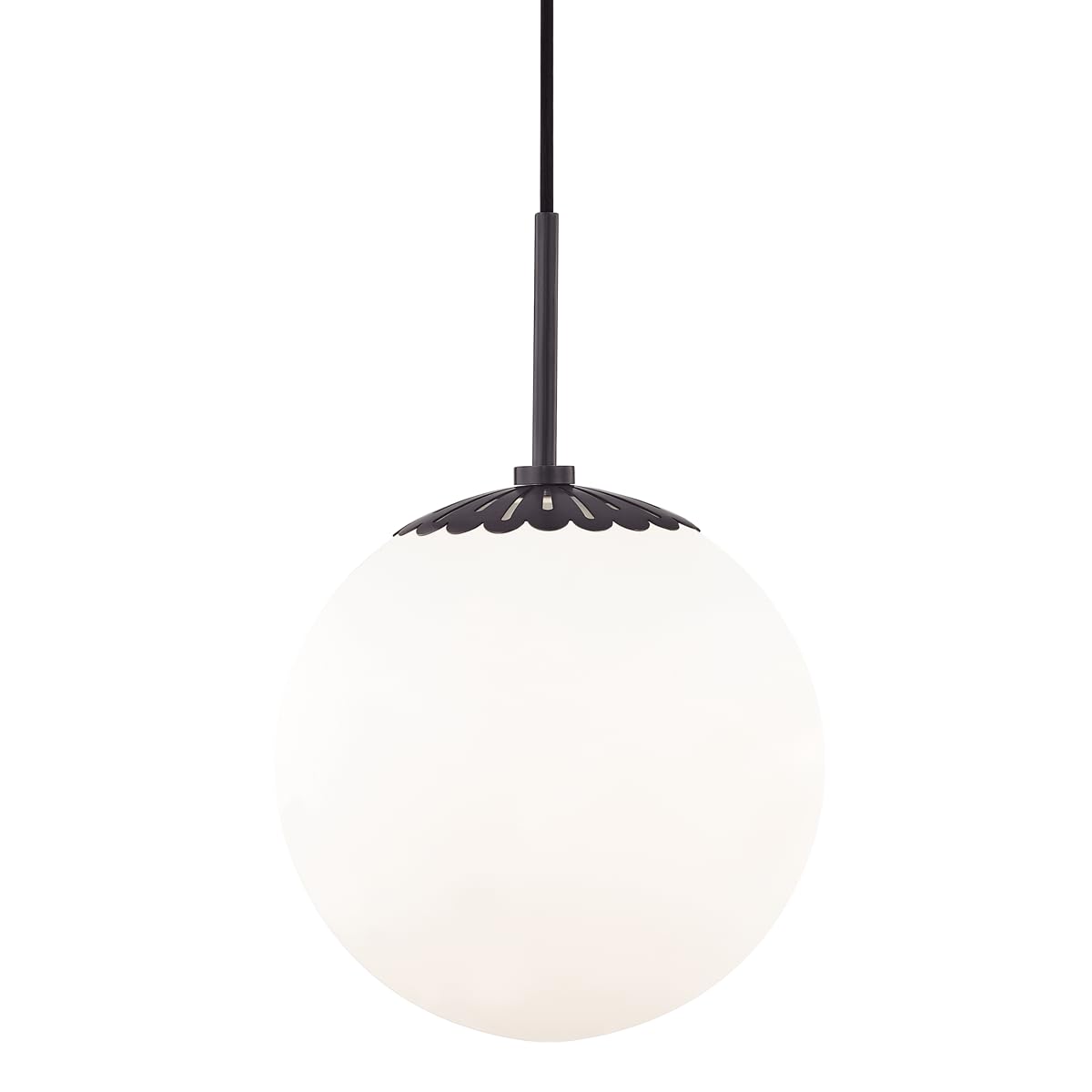 H193701L-OB Paige Pendants, 1-light, 60W, Old Bronze Finish, Opal Glossy Glass