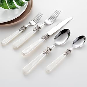 20 pieces Stainless Steel Vintage Flatware Sets With White Hanld