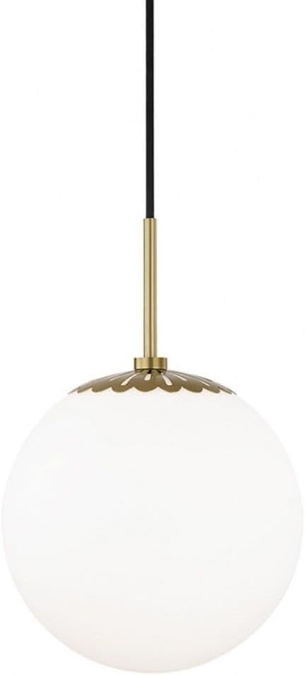 H193701L-OB Paige Pendants, 1-light, 60W, Old Bronze Finish, Opal Glossy Glass