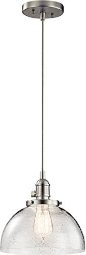 Avery 9.25" 1 Light Wall Sconce with Clear Seeded Glass Brushed Nickel