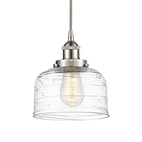 Lighting Bell - 1 Light Cord Hung Mini Pendant in Modern Style-9.5 Inches Tall and 8 Inches