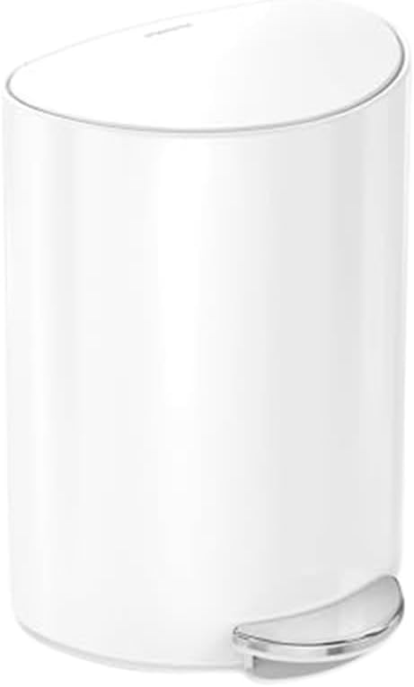 6L semi-Round Step can, Brushed Stainless Steel