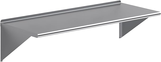 Express KitchQuip Stainless Steel Wall Shelf | Metal Shelving | Garage, Laundry, Storage, Utility Room | Restaurant, Commercial Kitchen | NSF Certified | (24” x 60”)
