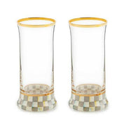 Highball Glasses, Tall Drinking Glasses with Gold Rims, 15 Ounces