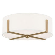 Malen 52594CPZ Flush Mount 4-Light 20˝ with White Fabric Shade in Champagne