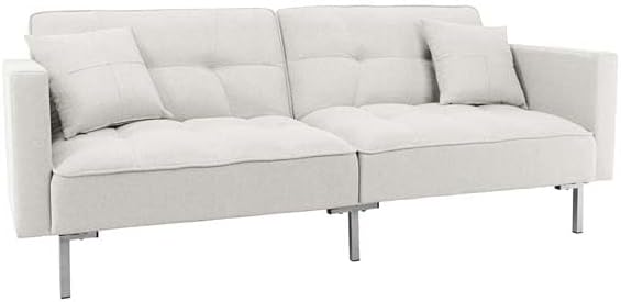 Sofa with Armrest and Backrest, Multifunction Linen Sofa with 3 Adjustable