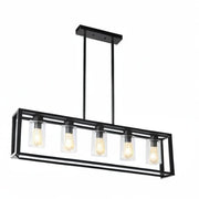 Farmhouse Dining Room Light Fixture Kitchen Island Pendant Lighting Rectangle Black Dining