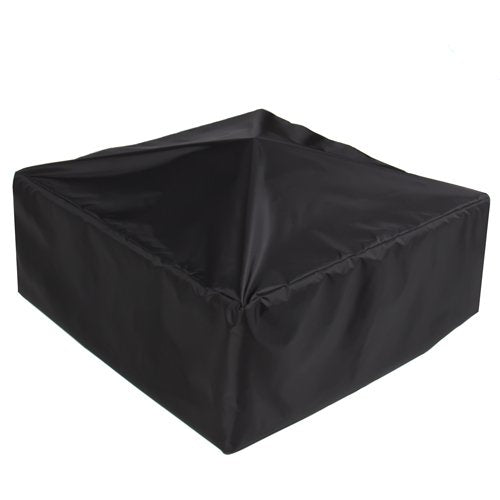 Outdoor 32" Metal Firepit Backyard Patio Garden Square Stove Fire Pit With Cover