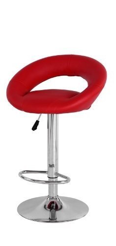 PU Leather Hydraulic Lift Adjustable Counter Bar Stool Dining Chair Red (153)