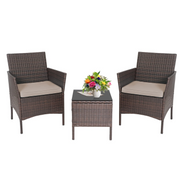 3-Piece Outdoor Wicker Conversation Bistro Set ,Outdoor Seating