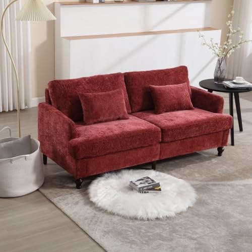68.9'' Chenille Fabric Loveseat Sofa Futon Couch for Living Room