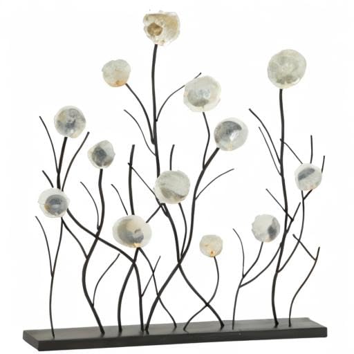 Floral Decorative Sculpture Home Decor Statue with Capiz Embellishments