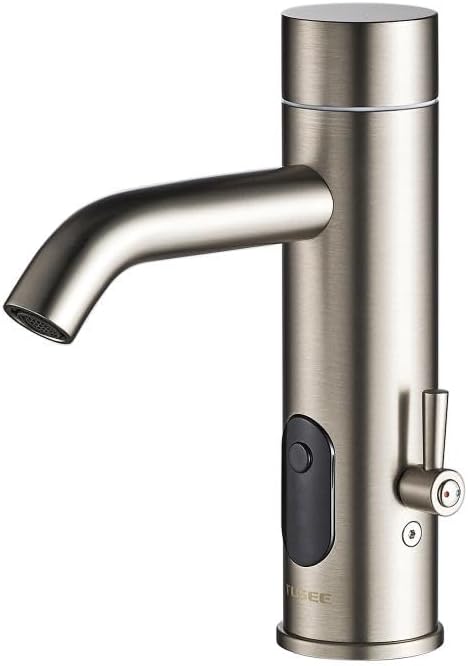 Manual and Automatic Faucet, Touchless Bathroom Faucet with One Temperature