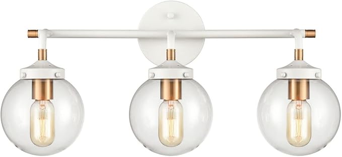 Home Boudreaux Vanity Light - 2-Light in Matte White Finish, with Clear Glass