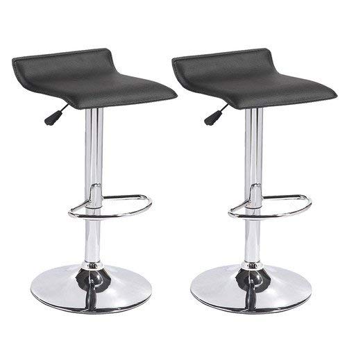 Adjustable Swivel Bar Chairs,Set of 2,Black