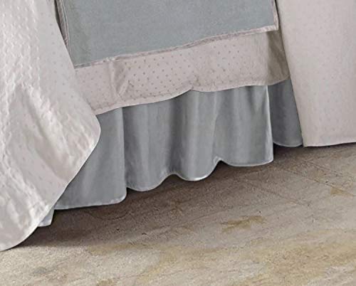 HiEnd Accents Belle King Gathered Bed Skirt 18” Drop, Luxurious Light Blue Washed