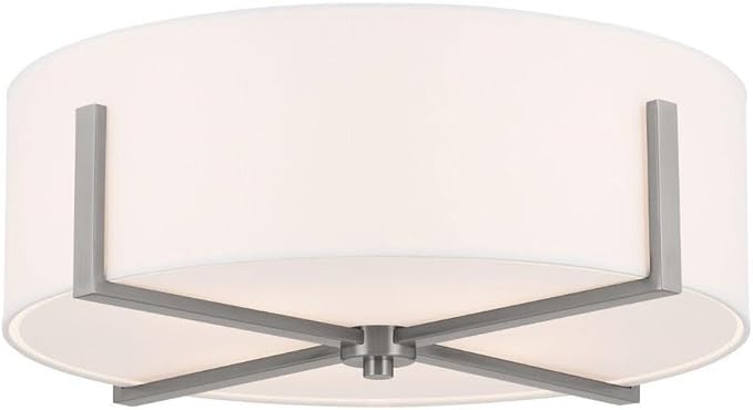 Malen 52594CPZ Flush Mount 4-Light 20˝ with White Fabric Shade in Champagne