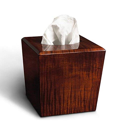 Bloom Tiger Maple Tissue Box Cover - Handmade Boutique Tissue Holder Boxes- Wooden