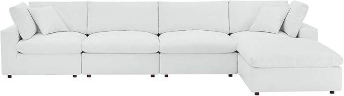 Commix Down-Filled Overstuffed Vegan Leather 4-Seater Sofa