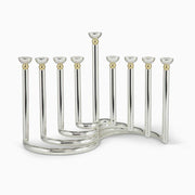 Circular Silver-Plated Menorah Hanukia הצורפים