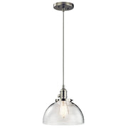 Avery 9.25" 1 Light Wall Sconce with Clear Seeded Glass Brushed Nickel