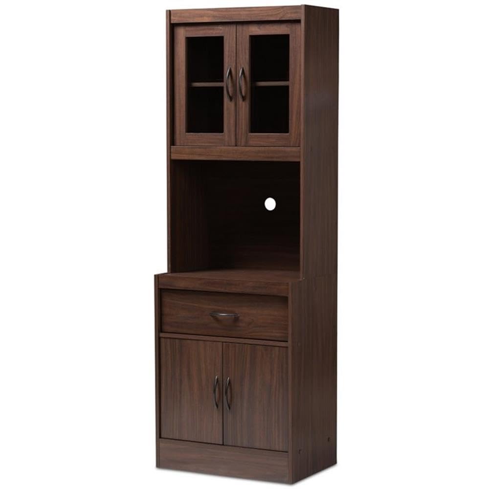 Kitchen Cabinet and Hutch in Dark Walnut