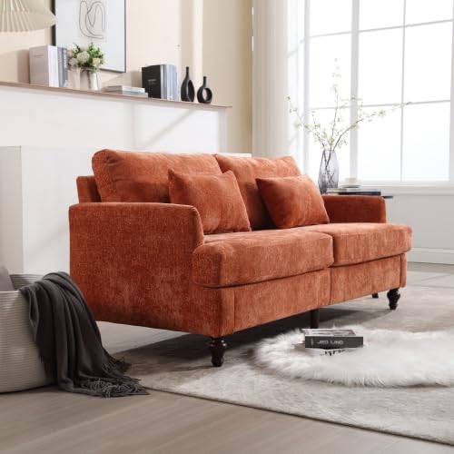 68.9'' Chenille Fabric Loveseat Sofa Futon Couch for Living Room