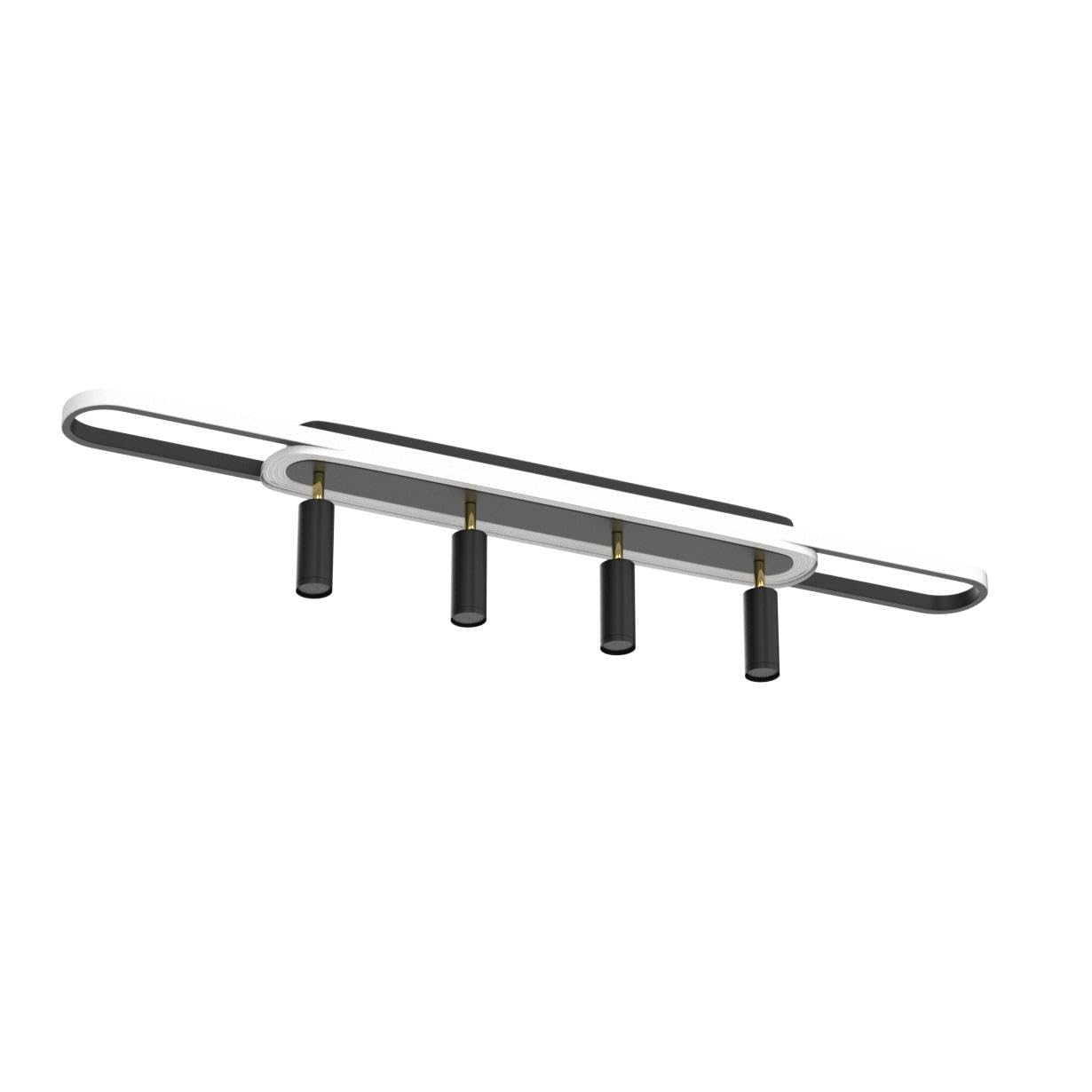 Modern LED Ceiling Light 6-Light track light Spotlight Frosted Black Geometric Ceiling Light