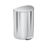 6L semi-Round Step can, Brushed Stainless Steel