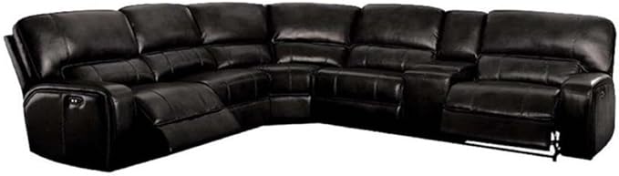 Saul Faux Leather Sectional Sofa with 2 Reclining Seats in Gray