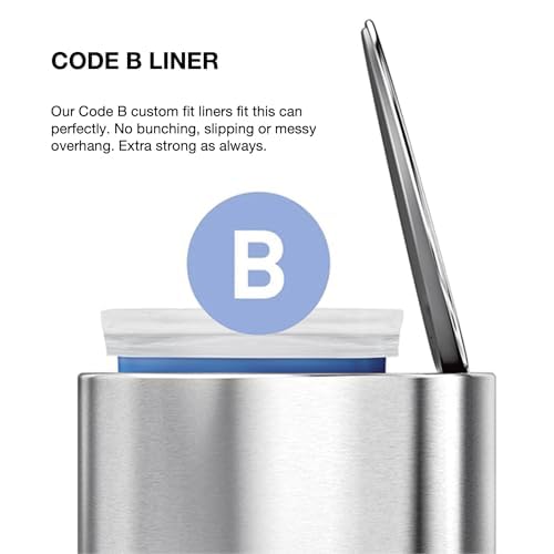 simplehuman 6L semi-Round Step can, Brushed Stainless Steel