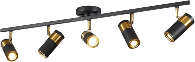 4 Lights Matte Black Track Lighting Modern Flush Mount Ceiling Light Modern