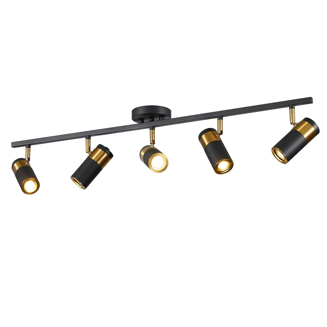 Black 5 Lights Spot Fixture Matte Black LED Track Lighting Fixtures Modern Flush Mount