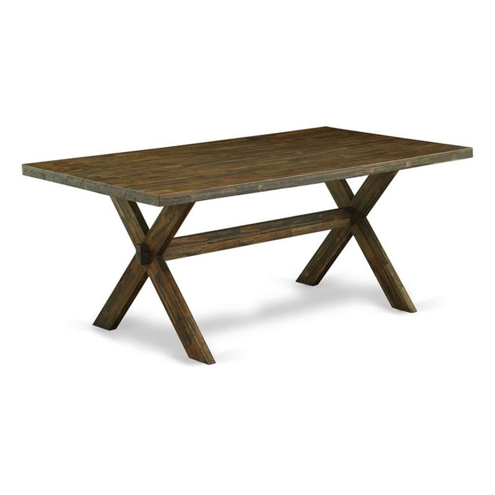 X777EL718-6 6 Piece Dining Table Set Contains a Rectangle Kitchen Table with X-Legs