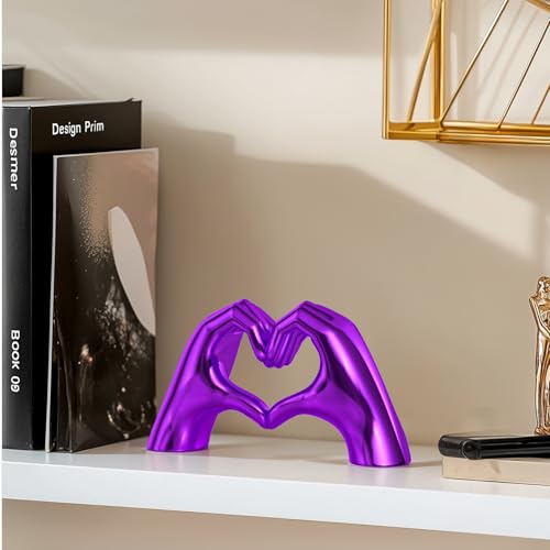 Purple Heart Hands Decor for Living Room Bedroom Bookshelf Coffe Table