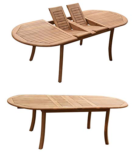 10 Seats 11 Pcs Grade-A Teak Wood Dining Set: 94" Double Extension Oval Table